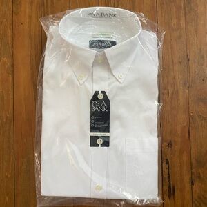 Joseph A Bank Mens Tailored White Dress Shirt Small New